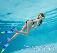 Short Kids Swim Fins — Comfortable Lap Swimming Flippers for Beginner Training, Boys & Girls(m-6)