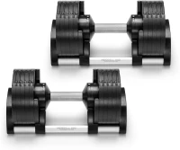 NÜOBELL Easy-Twist Adjustable Dumbbells (Pair) — 5–50 lb or 5–80 lb, 2024–25 Model(m-1)