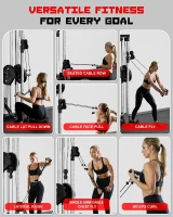 GOIMU WM1 Wall-Mounted Cable Station — 17-Position High & Low Crossover with Removable Footplate for Home/Garage Gym(m-8)