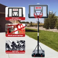 IGL Portable Basketball Hoop – 44"" PE Backboard, Adjustable 5.6–10 ft, Mobile Outdoor Goal with 13.2 GAL Base(m-2)