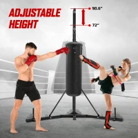 Yes4All Heavy Bag Stand with Stainless Steel Swivel Chain and 4 Snap Hooks — Adjustable Freestanding Boxing Bag Hanger(m-5)