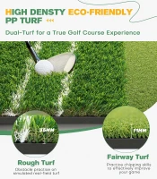 Dual-Turf 5x4 ft Golf Practice Mat — Upgraded Alignment Lines (2025) for Approach Angle & Balance, Indoor/Outdoor Hitting Surface(m-5)