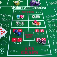 70"" x 35"" Upgraded Waterproof Casino Craps Tabletop Layout Mat with Carrying Bag, Anti-Slip Rubber Top Cover for Parties and Home Game Nights(m-5)