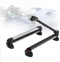 VEVOR Aluminum Ski & Snowboard Roof Rack — Holds up to 6 Pairs of Skis or 4 Snowboards, Universal Top-Mount Holders with Lock and Rubber Padding(m-1)