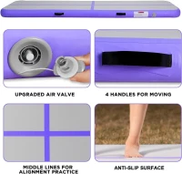 Inflatable Air Track for Gymnastics & Training — 6, 10, 13, 16 or 20 ft; 4in/8in Thickness with Electric Pump — Suitable for Home Workouts, Cheer, Yoga, Beach & Pool(m-2)