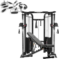 XMARK Functional Trainer — Dual Stack Cable Machine with Adjustable FID Bench, Upgraded Attachments & Corner-Ready Design for Home Gyms(m-1)