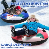 Set of 3 Snowman Snow Tubes 36"" – Durable Cold-Resistant Inflatable Sleds with Hard Bottom & Reinforced Handles, Heavy-Duty Family Snow Toys for Xmas/Winter(m-3)