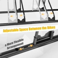 CyclingDeal 6-Bike Floor Parking Rack — Indoor Garage & Home Bicycle Storage with Tire Grooves (Fits up to 29""), Adjustable Holding Plates & Custom Spacing(m-4)