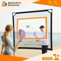 5-in-1 Portable Paddle Game Set with Adjustable 7.6ft Net — Indoor & Outdoor Family Fun (Badminton, Tennis, Pickleball, Ping Pong, Jianzi)(m-4)