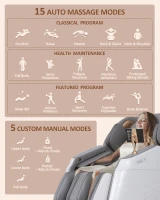 RELX 2026 Full-Body Massage Chair — 20-Mode Zero-Gravity SL-Track Shiatsu Recliner with Built-in Heat, Airbag Massage, Body Scan, Deep Yoga Stretch, Calfrest Extension & AI Control (White)(m-3)