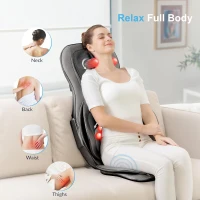 COMFIER 2D/3D Shiatsu Neck & Back Massager with Heat - Adjustable Rolling & Spot Massage, Compression and Vibration Chair Pad with 2D/3D Kneading(m-5)