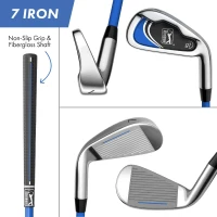 PGA TOUR Youth 10-Piece Golf Set for Ages 8–12 & 12+, Right or Left-Handed – Lightweight Clubs with Stand Bag(m-4)