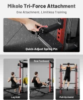 Mikolo M4 2.0 Smith Machine & Squat Rack — 2200 lb Capacity with Lat Pulldown, Dual Cable Crossover and Leg Hold-Down(m-5)