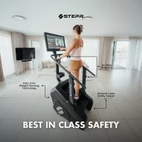 STEPR+ Commercial Stair Master with 27"" Touchscreen, Bluetooth & WiFi, 140 Steps/Min, App Integration, Resistance Band Attachments, 375 lb Capacity(m-8)