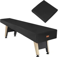 K-Musculo 16' Black Heavy-Duty Leatherette Shuffleboard Table Cover — Waterproof & Tear-Resistant (195""L x 26""W x 8""H)(m-1)