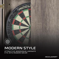 Accudart Match Pro Official 18"" Self-Healing Sisal Dartboard Cabinet Set with LED Lighting(m-4)