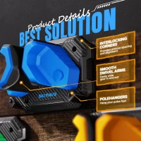 Skifavs Ski & Snowboard Wall Rack - Damage-Free Garage Mount, Space-Saving Vertical Organizer, Blue (2-Pack)(m-6)