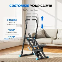 MERACH Pro Stair Stepper – 3-Level Magnetic Resistance Folding Stair Climber with Adjustable Pedals, Compact Home Cardio, 330 lb Capacity(m-4)