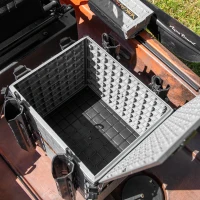 YakAttack BlackPak Pro 13in x 16in Kayak Fishing Crate – Battleship Grey, 4 TetherTube Rod Holders | Lightweight Durable Customizable(m-5)