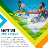 ZUP YouGotThis 260 Multi-Board & Handle Combo with Carry Bag — Kneeboard, Wakeboard, Wakeskate & Wakesurf for Kids, Teens and Young Adults (Blue)(m-7)