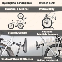 BIKE HAND Vertical Bike Stand for Fat Bikes — Adjustable Vertical & Horizontal Rack for Snow/Fat/MTB and 700c Bikes, Supports Tires up to 5-inch, up to 29-inch Wheels(m-3)