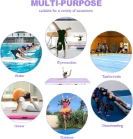 FBSPORT 10ft Inflatable Air Gymnastics Track Mat (4/8 in) with Electric Pump – Training, Home Use, Cheer & Yoga(m-7)