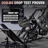 GMWD 45° Leg Press & Hack Squat Combo with Linear Bearing, 230 lb Stack and Weight Storage, Heavy-Duty Home Gym Machine(m-3)