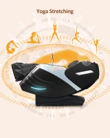 RELX 2026 Full-Body Massage Chair, 20 Modes Zero Gravity SL-Track Shiatsu with Built-in Heat, Airbag Body Scan, Deep Yoga Stretch, Extendable Calfrest and AI Voice Control (Black)(m-8)