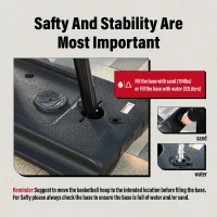 Portable Basketball Hoop System with 44"" & 48"" Backboard — Stepless Crank Adjustment 5.3–10 ft, Outdoor/Indoor(m-5)