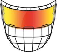 GY Hockey Full-Face Shield & Cage Combo - A3 Steel Wire Cage with Polycarbonate Visor and Floating Chin Cup(m-3)
