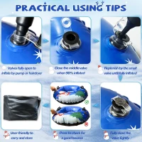 Set of 3 Snowman Snow Tubes 36"" – Durable Cold-Resistant Inflatable Sleds with Hard Bottom & Reinforced Handles, Heavy-Duty Family Snow Toys for Xmas/Winter(m-6)