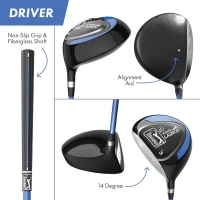 PGA TOUR Youth 10-Piece Golf Set for Ages 8–12 & 12+, Right or Left-Handed – Lightweight Clubs with Stand Bag(m-3)