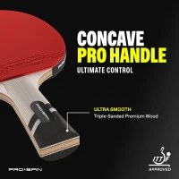 PRO-SPIN Carbon Table Tennis 4-Pack — Pro-Level Rackets with 7-Ply Blade, ITTF Rubber, 2.0mm Sponge (2 Blue + 2 Red)(m-5)