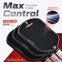 Advanced Pickleball Paddle – Ti-Carbon Hybrid Face, V-SONIC IV 16mm Core, Large Sweet Spot, Mid-Weight, Extended Grip | USAPA Tournament Approved(m-2)