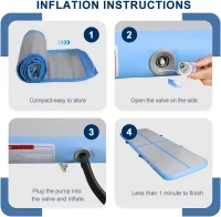 Inflatable Tumbling/Air Track Mat 6ft 10ft 13ft 16ft 20ft with Electric Pump — 4in or 8in Thickness for Home Training, Cheer, Yoga, Water & Beach(m-6)