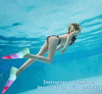 Kids Short Swim Fins — Comfortable Training Flippers for Lap Swimming, Children, Girls & Boys, Beginners(m-7)