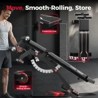 FLYBIRD Strength Training Bench — Adjustable, Foldable Space-Saving Weight Bench for Home Gym (Vertical Storage)(m-9)