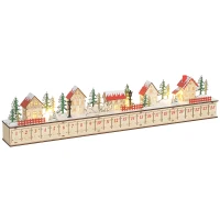 HOMCOM Christmas Advent Calendar with 24 Countdown Drawers and LED Lights, Wood-Effect Advent Calendar, Battery Operated(m-11)