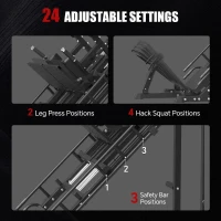 SPART 5-in-1 ISO Leg Press & Hack Squat Station with Linear Bearings, Adjustable Hack Squat and Calf Raise, Commercial Leg Machine with Weight Storage and Band Pegs(m-5)
