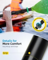 OCEANBROAD Floatable 2-Piece Kayak Paddle — Alloy Shaft, 86in (218cm) / 90.5in (230cm) Oar for Boating, Canoeing, Kayaking(m-5)