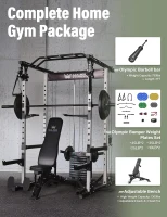MAJOR FITNESS Drone1 Power Cage — Multi-Function Home Power Rack with Integrated 100 lb Weight Stack, Cable Crossover, Pull-Up Bar, Heavy-Duty Steel Construction(m-8)