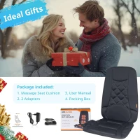 10-Motor Heated Vibration Seat Cushion — Back Massager Chair Pad with Heat, 10 Vibration Motors for Comfort and Pain Relief — Home & Office Use(m-8)