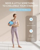 LIONSCOOL 14-Inch Pilates Ring Set — Anti-Deformation Magic Circle with Padded Handles, Mini Ball, 3 Resistance Bands, Guide & Bag(m-6)