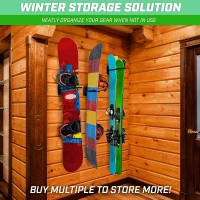 GoSports Wall-Mounted Ski & Snowboard Storage Rack - Per-Pack Holds 2 Skis or 1 Snowboard (50 lb)(m-6)
