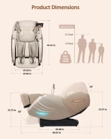 RELX 2026 Full-Body Massage Chair — 20-Mode Zero-Gravity SL-Track Shiatsu Recliner with Built-in Heat, Airbag Massage, Body Scan, Deep Yoga Stretch, Calfrest Extension & AI Control (Cream)(m-2)