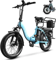 1000W Foldable Electric Bike – 48V 20Ah Removable Battery, 30+ MPH, Up to 80-Mile Range, 20"" Fat Tire Foldable E-Bike for Adults (Commute/Beach/Snow)(m-1)