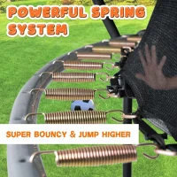 JELENS Backyard Trampoline — Available 8/10/12/14/15/16FT with Enclosure Net & Ladder, Galvanized Anti-Rust Frame, ASTM F381-16(m-3)