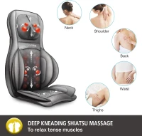 COMFIER Deep Tissue Back Massager — Shiatsu Neck & Back Pad with Heat, Rolling and Air Compression, Fits Office Chairs — Full-Body Massage Chair Pad Gift for Mom and Dad(m-3)