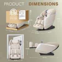 4D Zero Gravity Massage Chair – Beige, 55"" SL-Track Full-Body Shiatsu Recliner with Body Scan, Deep Tissue Knead, Heating, 36 Airbags & Voice Control (18 Auto Modes, 11 Techniques)(m-2)