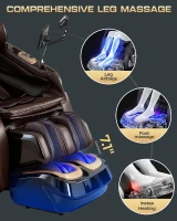 4D SL-Track Full-Body Shiatsu Massage Chair Recliner with Zero Gravity, Core Heating, 20 Techniques, 10 Modes, Deep Yoga Stretch, Foot Rollers, AI Voice, Touchscreen & Wireless Charging(m-8)